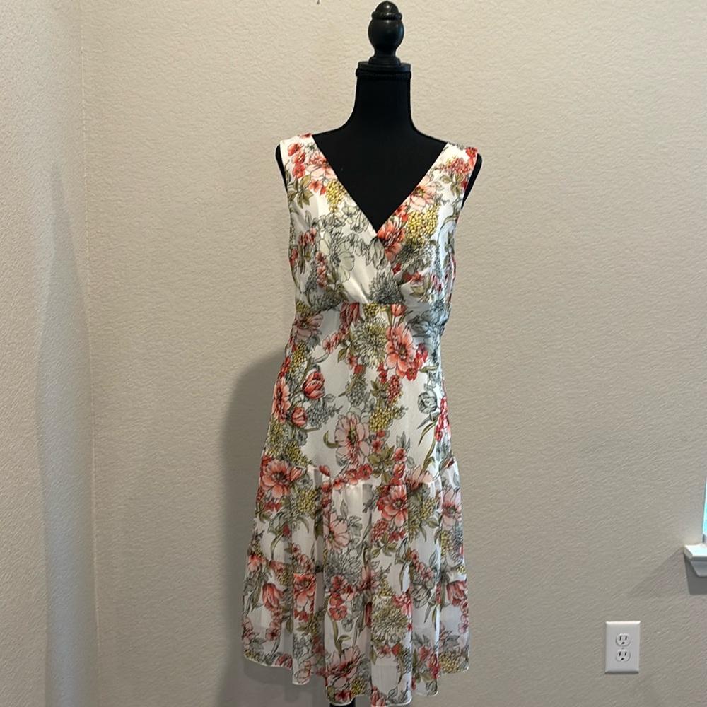 Connected Apparel Dress With Pink Floral Design.
